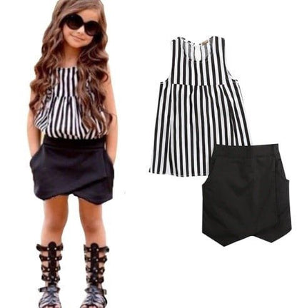 Set bluza in dungi cu fusta pantalon Drool