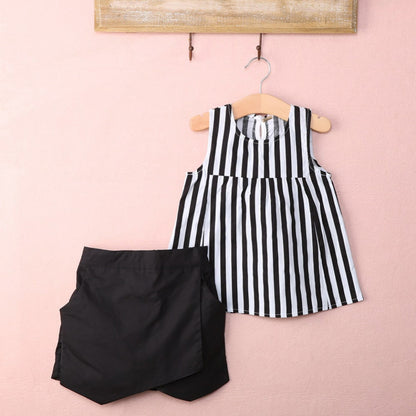 Set bluza in dungi cu fusta pantalon Drool