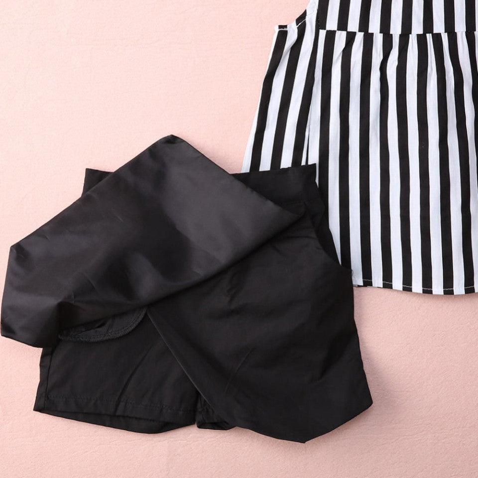 Set bluza in dungi cu fusta pantalon Drool