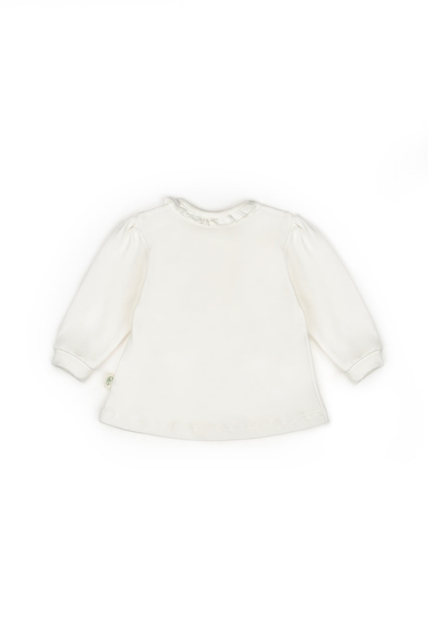 Set bluză și pantalon, Bow, BabyCosy, 100%bumbac organic, Powder