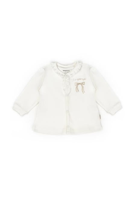 Set bluză și pantalon, Bow, BabyCosy, 100%bumbac organic, Stone