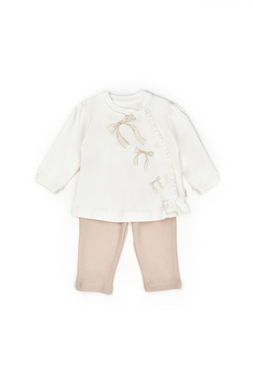Set bluză și pantalonași, Bow, BabyCosy, 100%bumbac organic
