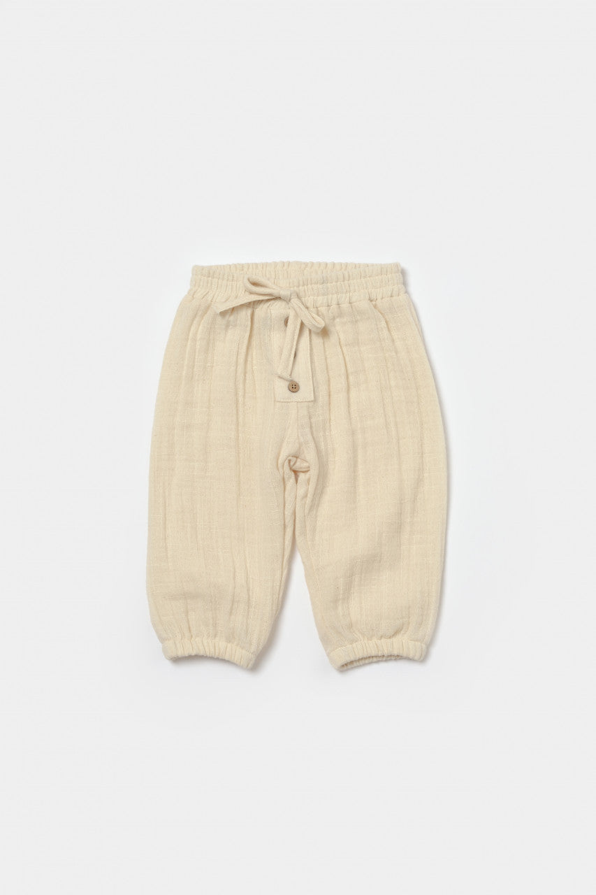 Set bluza si pantaloni, Winter muselin, 100% bumbac - Stone, BabyCosy