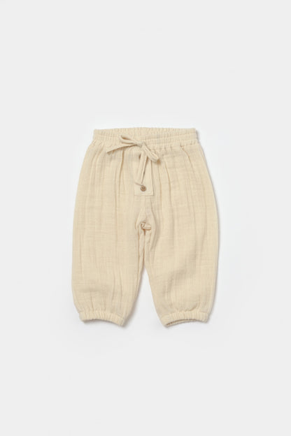 Set bluza si pantaloni, Winter muselin, 100% bumbac - Stone, BabyCosy