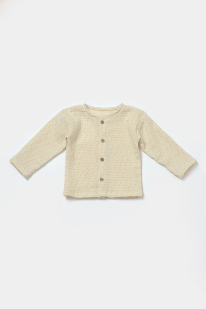 Set bluza si salopeta, Winter muselin, 100% bumbac - Apricot, BabyCosy