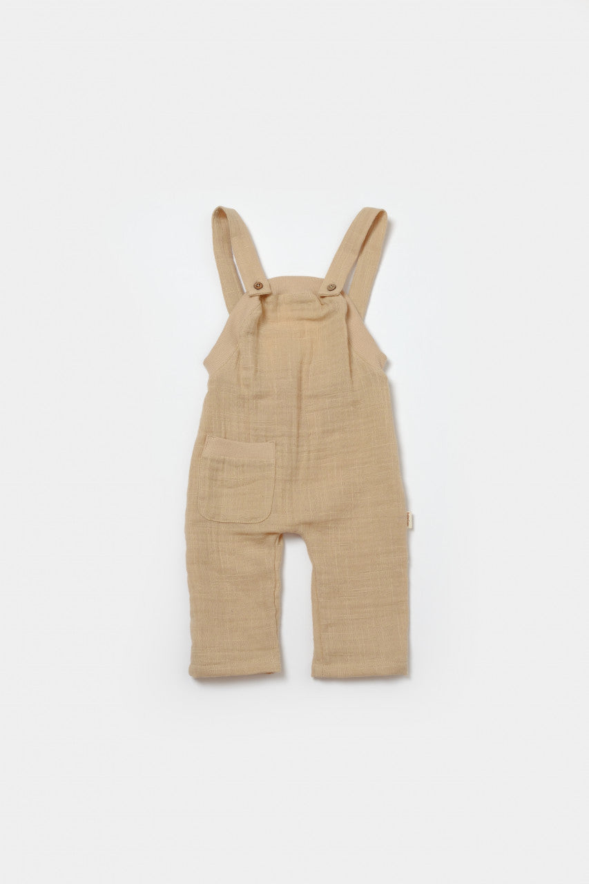 Set bluza si salopeta, Winter muselin, 100% bumbac - Apricot, BabyCosy