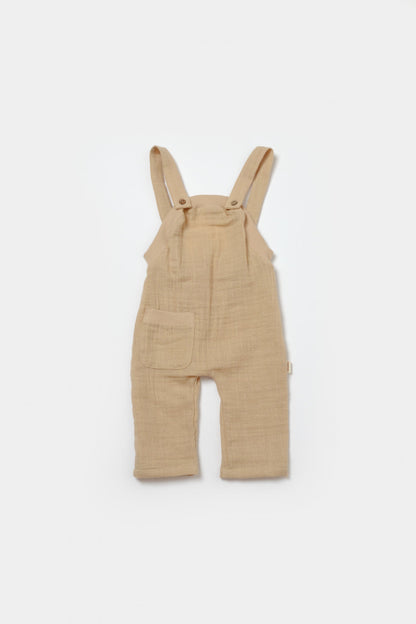 Set bluza si salopeta, Winter muselin, 100% bumbac - Apricot, BabyCosy