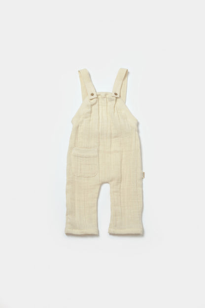 Set bluza si salopeta, Winter muselin, 100% bumbac - Stone, BabyCosy