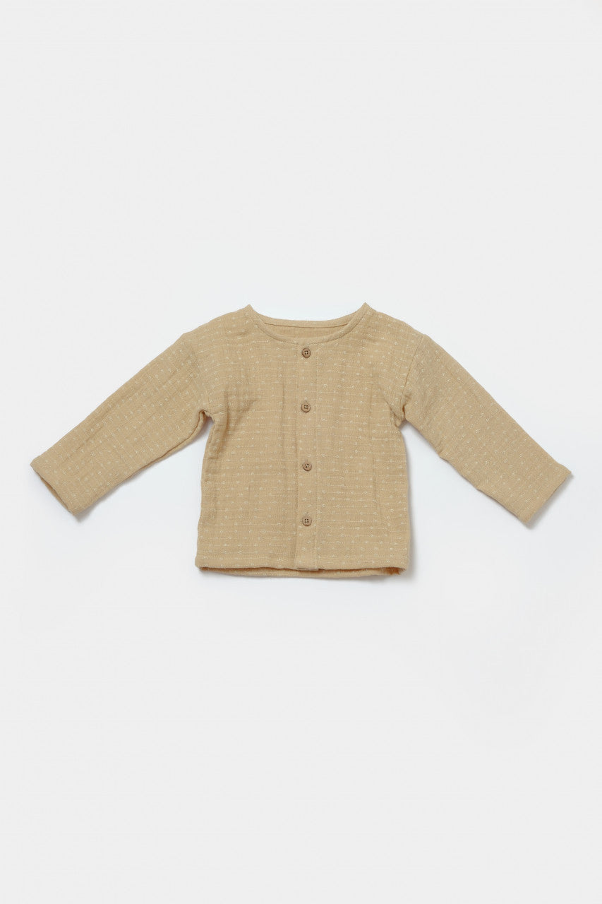 Set bluza si salopeta, Winter muselin, 100% bumbac - Stone, BabyCosy