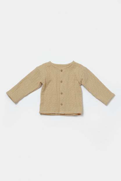 Set bluza si salopeta, Winter muselin, 100% bumbac - Stone, BabyCosy