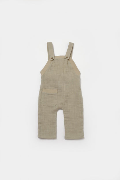 Set bluza si salopeta, Winter muselin, 100% bumbac - Verde, BabyCosy