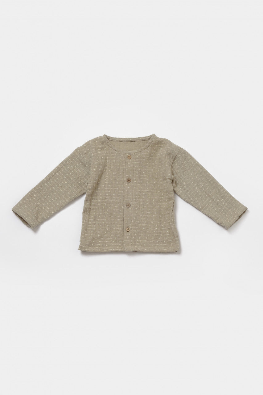 Set bluza si salopeta, Winter muselin, 100% bumbac - Verde, BabyCosy