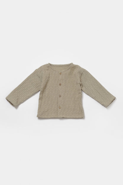 Set bluza si salopeta, Winter muselin, 100% bumbac - Verde, BabyCosy