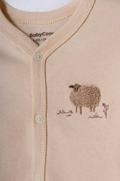 Set bluzita cu capse si pantalon, Lamb, BabyCosy, 100%bumbac organic