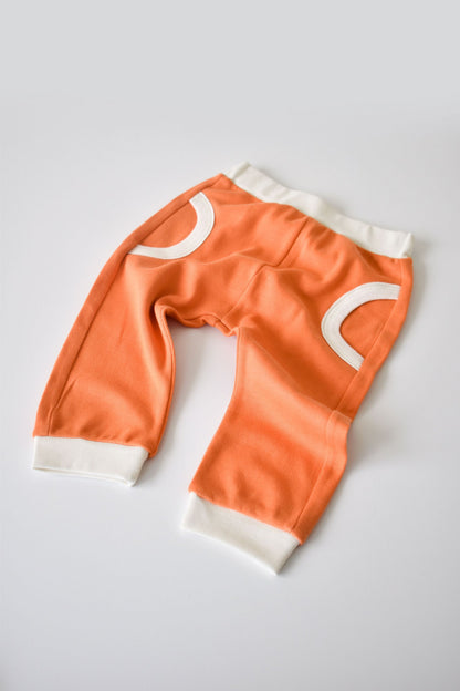 Set bluzita cu maneca lunga si pantaloni lungi, 100% bumbac organic, BabyCosy, Portocaliu