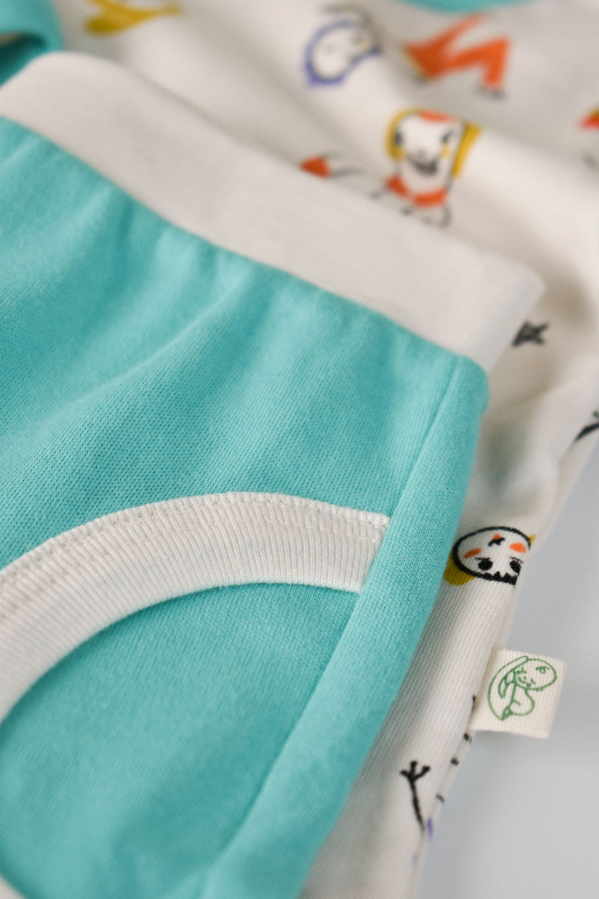 Set bluzita cu maneca lunga si pantaloni lungi, 100% bumbac organic, BabyCosy, Verde
