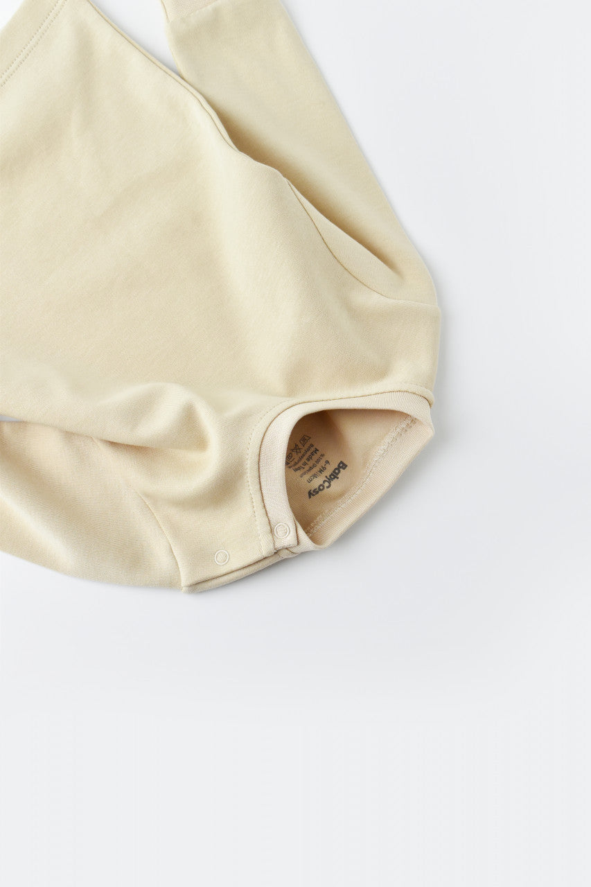 Set bluzita cu maneca lunga si pantaloni lungi - bumbac organic 100% - Crem, BabyCosy