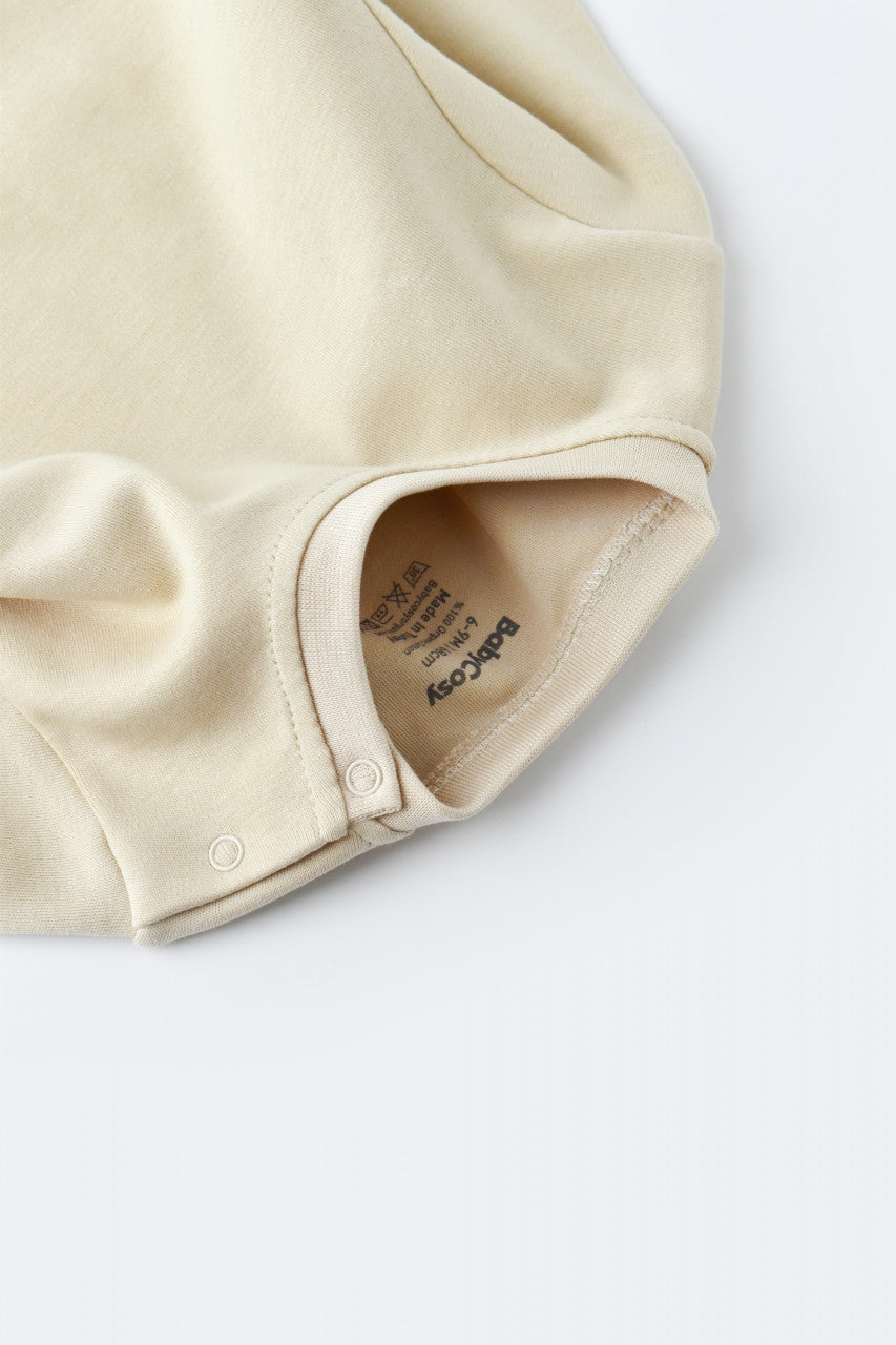 Set bluzita cu maneca lunga si pantaloni lungi - bumbac organic 100% - Crem, BabyCosy