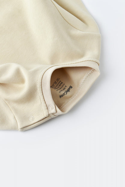 Set bluzita cu maneca lunga si pantaloni lungi - bumbac organic 100% - Crem, BabyCosy