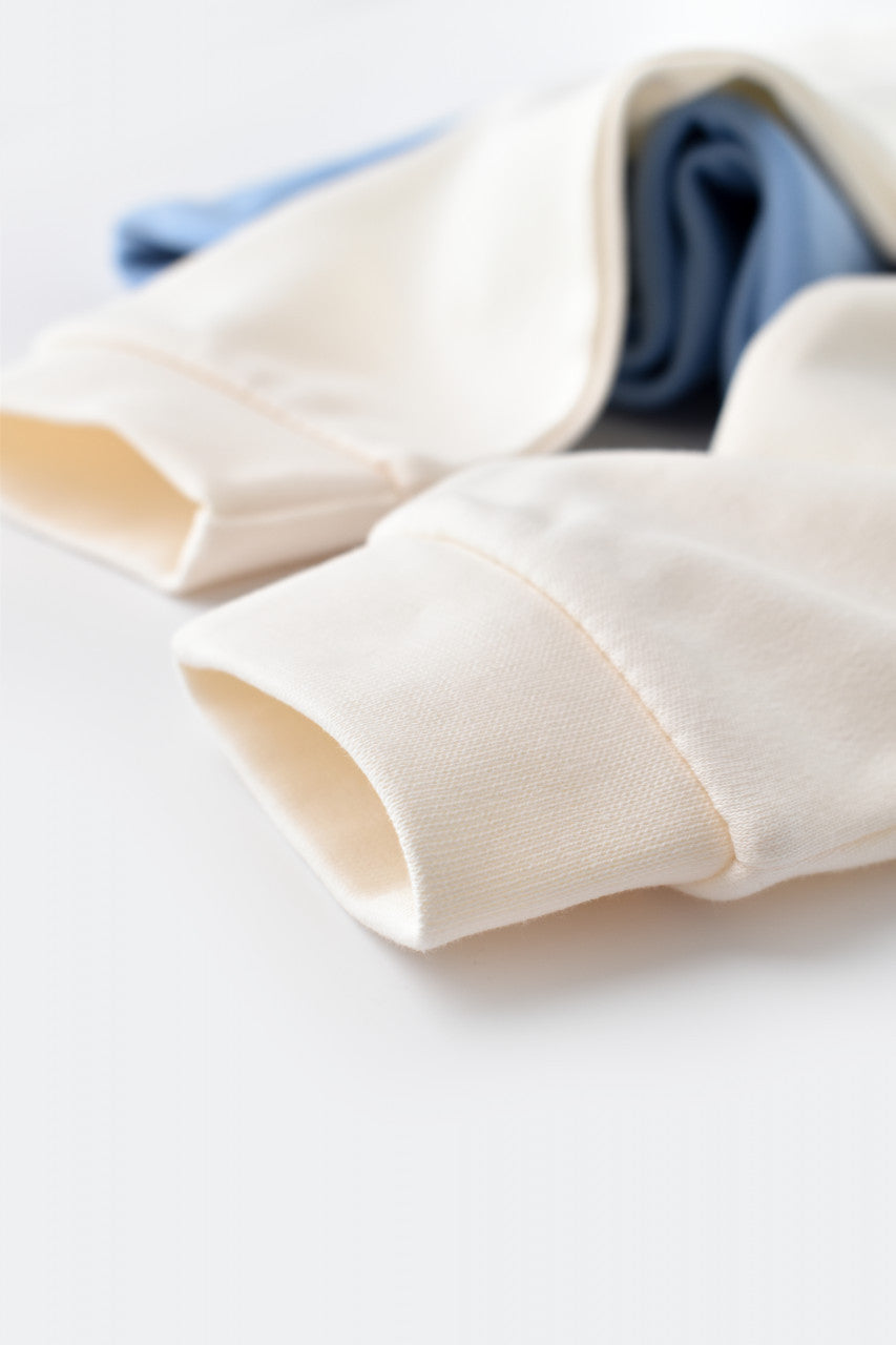 Set bluzita cu maneca lunga si pantaloni lungi - bumbac organic 100% - Ecru, BabyCosy