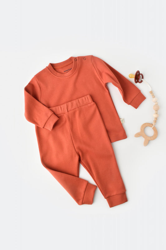 Set bluzita cu maneca lunga si pantaloni lungi - bumbac organic 100% - Scortisoara, BabyCosy