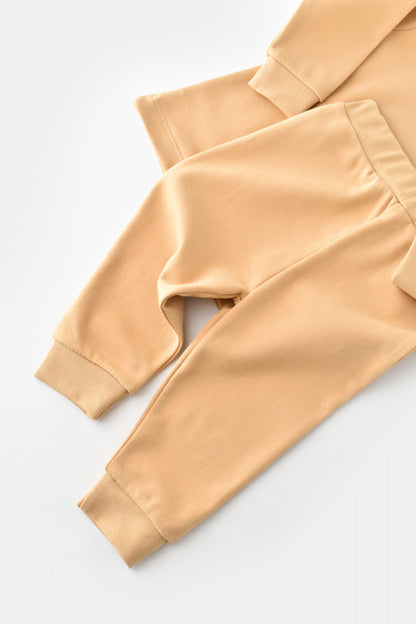Set bluzita cu maneca lunga si pantaloni lungi - bumbac organic 100% - Mustar, BabyCosy