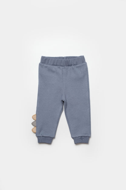 Set bluzita cu pantalon Dino, indigo, BabyCosy, 100%bumbac