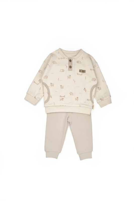 Set bluzita cu pantalon, Lamb, BabyCosy, 100%bumbac organic - Bluza, Pantaloni