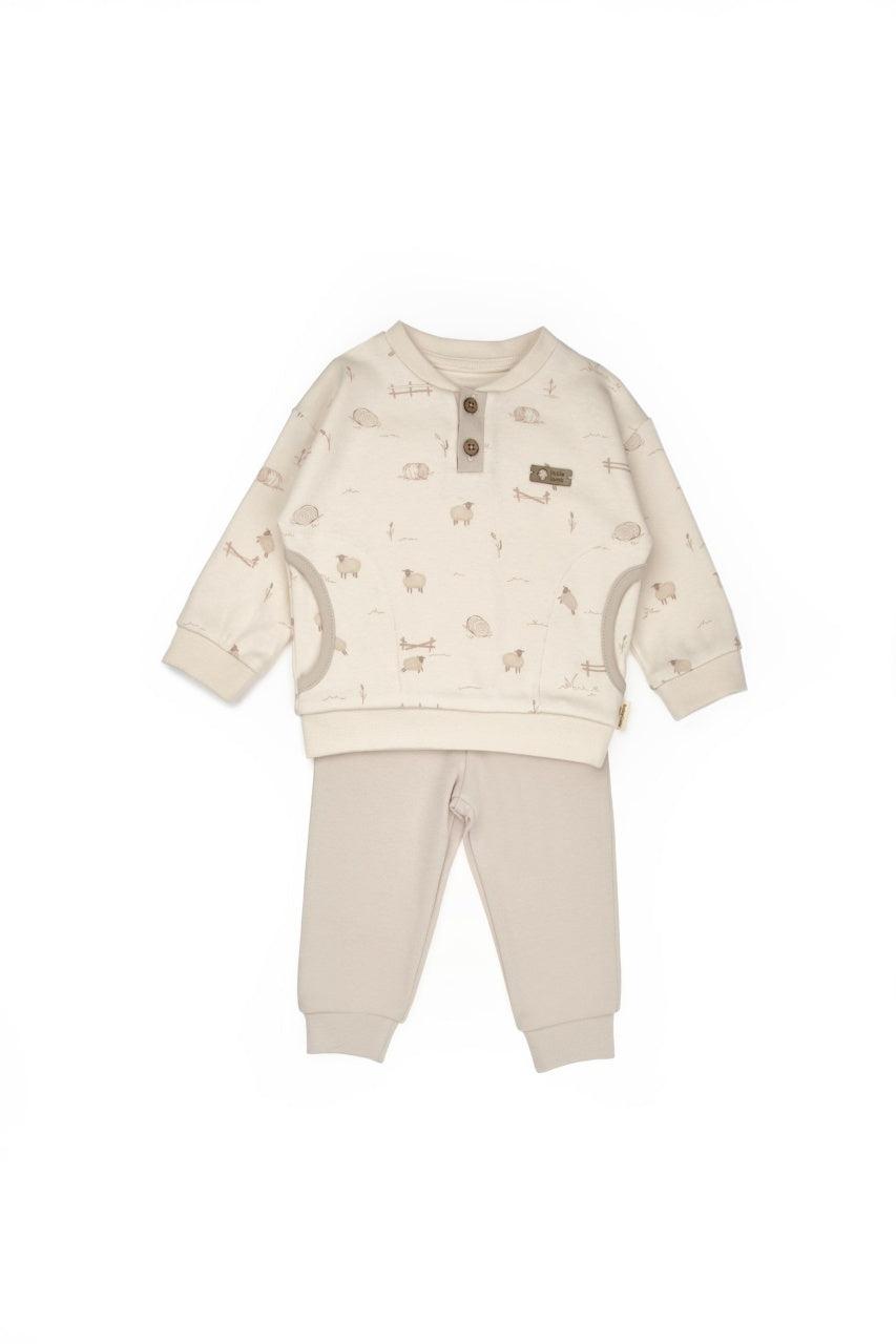 Set bluzita cu pantalon, Lamb, BabyCosy, 100%bumbac organic