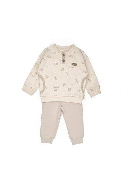 Set bluzita cu pantalon, Lamb, BabyCosy, 100%bumbac organic