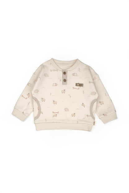 Set bluzita cu pantalon, Lamb, BabyCosy, 100%bumbac organic