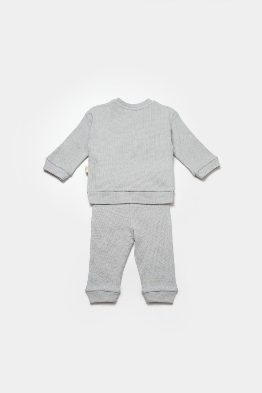 Set bluzita cu pantalon Lion, gri, BabyCosy, 100%bumbac