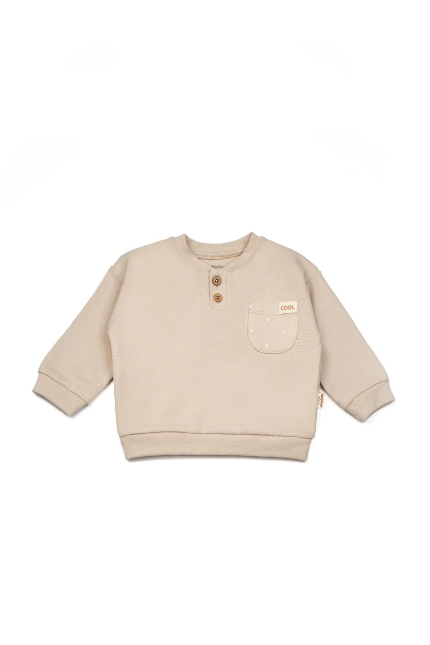 Set bluzita si pantaloni COOL cu buzunar - Stone, BabyCosy