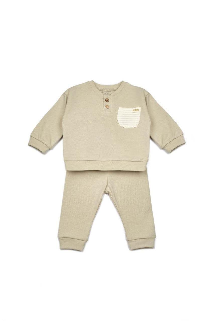 Set bluzita si pantaloni COOL cu buzunar - Verde, BabyCosy
