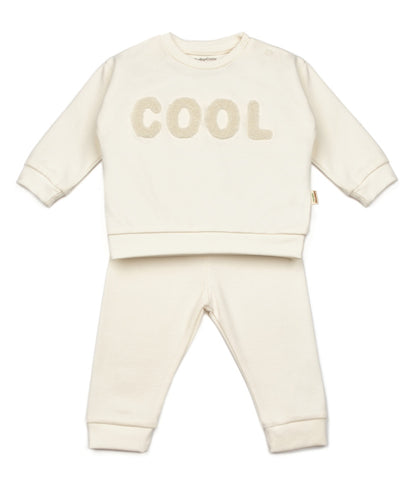 Set bluzita si pantaloni COOL - Ecru, BabyCosy