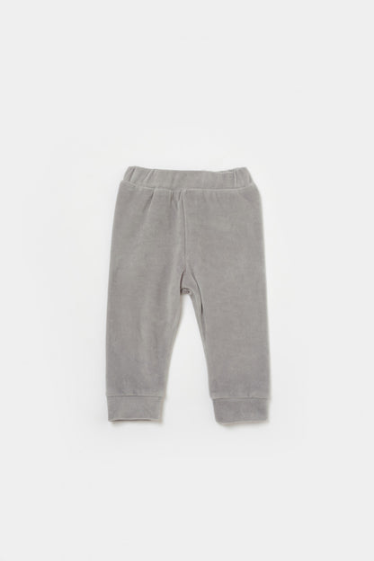 Set bluzita si pantaloni Elefant, 80%bumbac organic si 20% poliester - Gri, BabyCosy