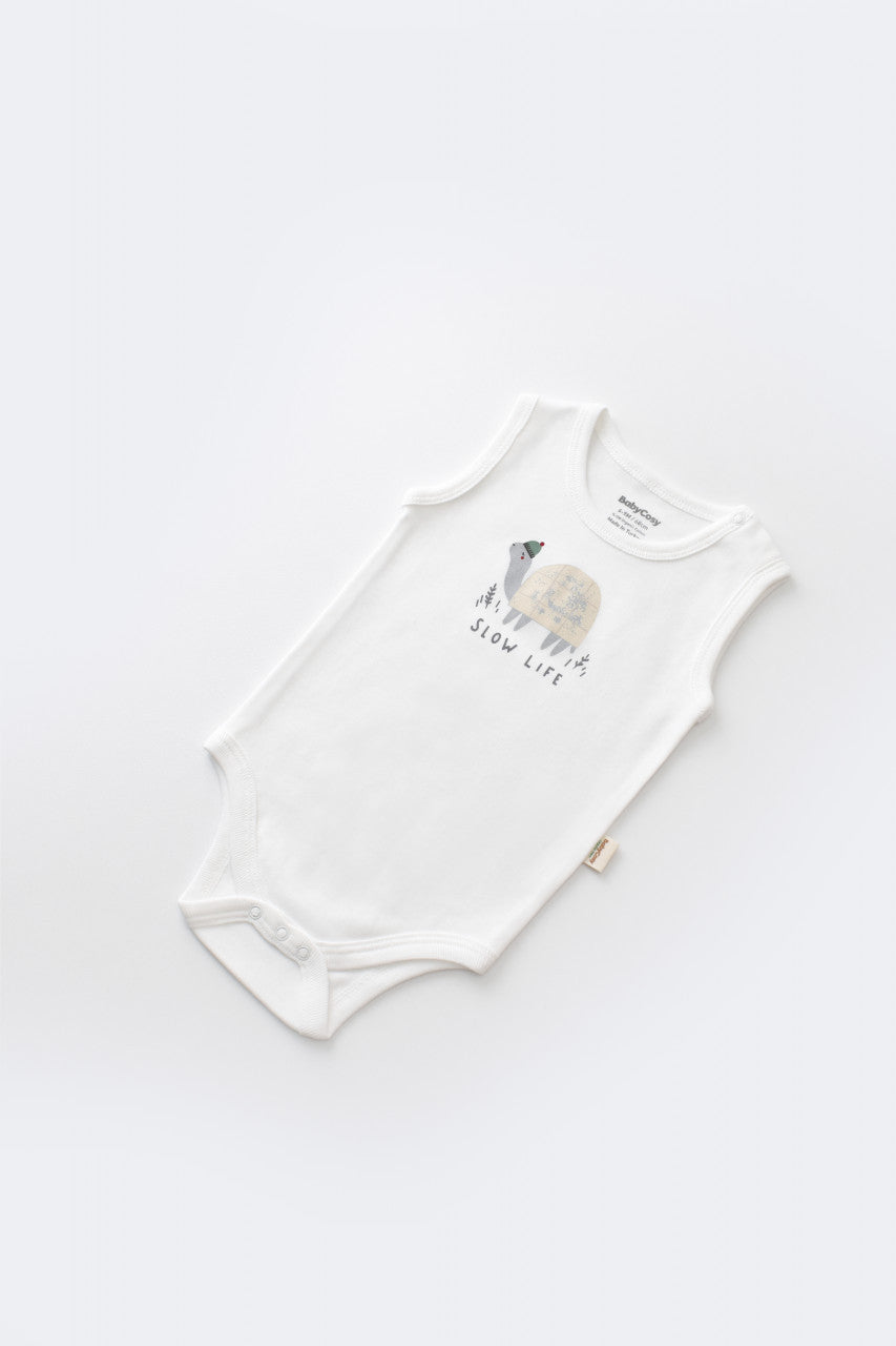Set Broscuta cu salopeta si body din 80%bumbac organic si 20% poliester - Crem, BabyCosy