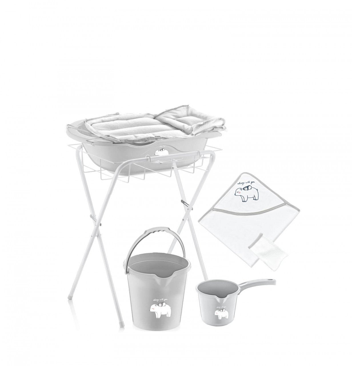 Set cadita de baie complet pentru bebelusi cu 6 piese, BabyJem