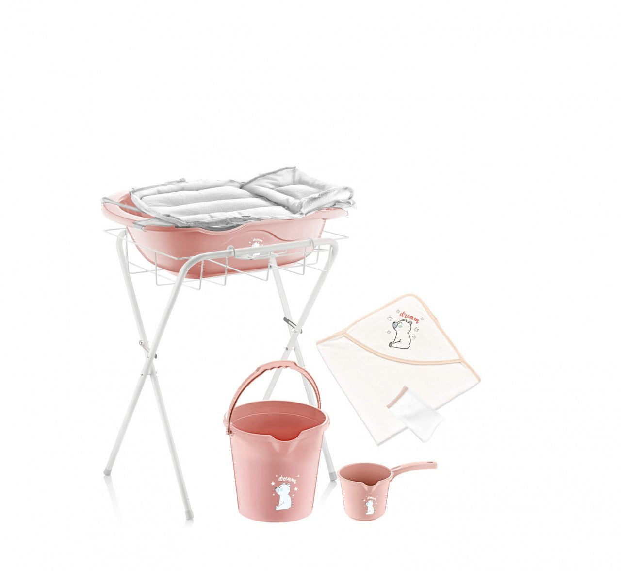 Set cadita de baie complet pentru bebelusi cu 6 piese, BabyJem