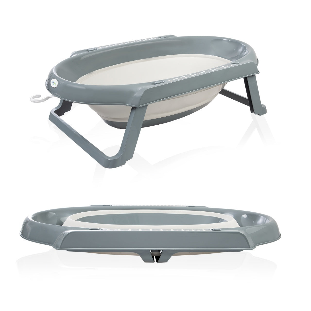 Set cadita pliabila de baie Babyjem, 5 piese, antracit