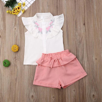 Set camasuta si pantaloni cu broderie Drool