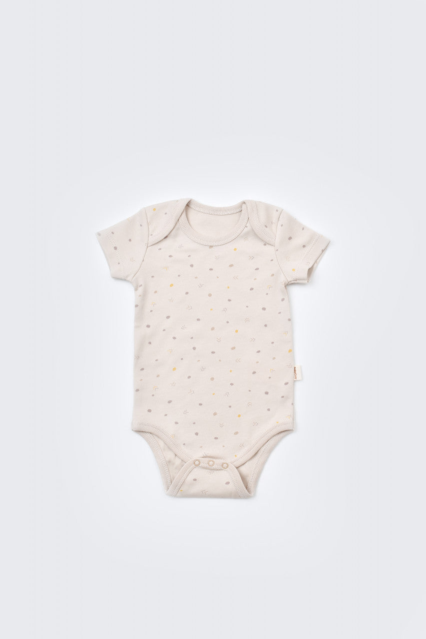 Set de 10 piese pentru nou nascut - 100% bumbac organic - Crem cu buline, BabyCosy