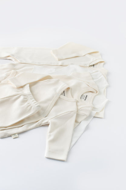 Set de 10 piese pentru nou nascut - 100% bumbac organic - Ecru, BabyCosy