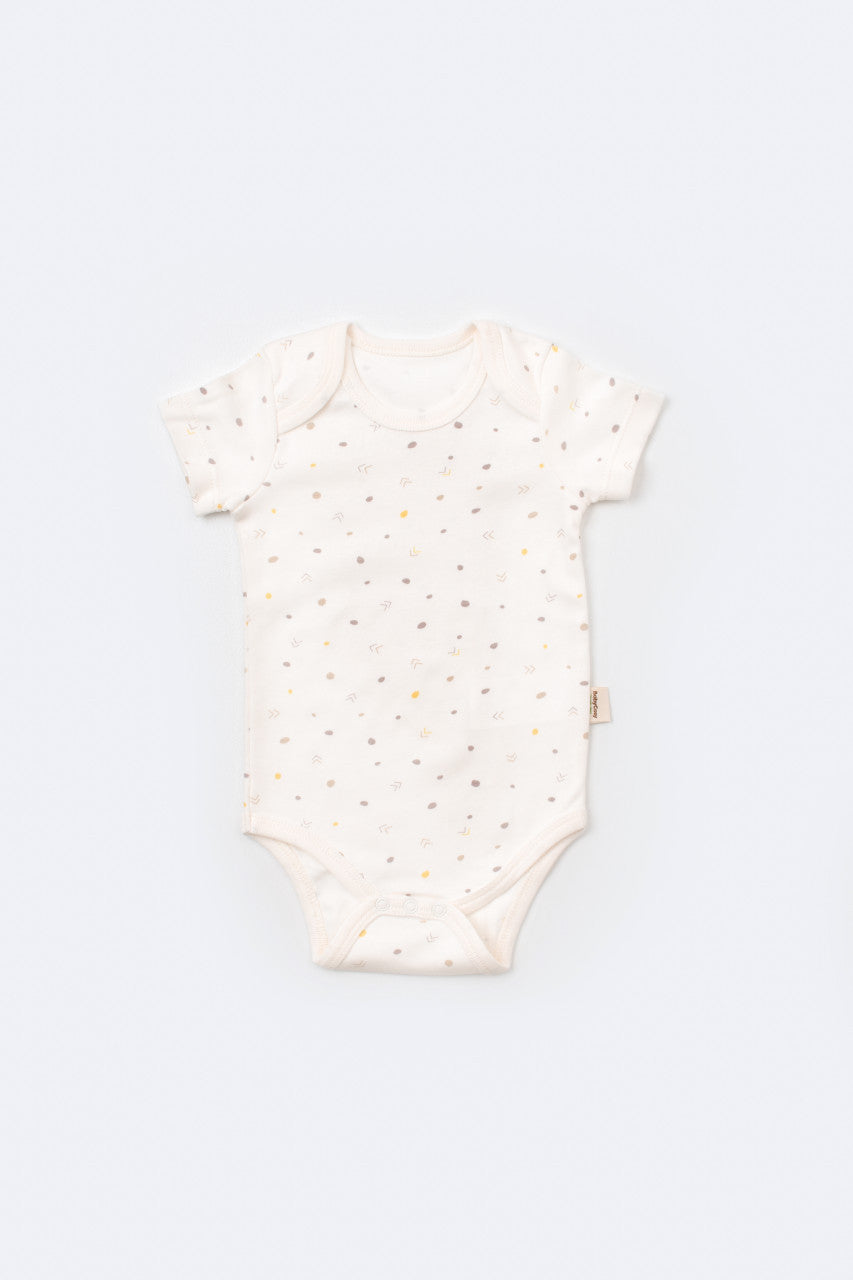 Set de 10 piese pentru nou nascut - 100% bumbac organic - Ecru cu buline, BabyCosy