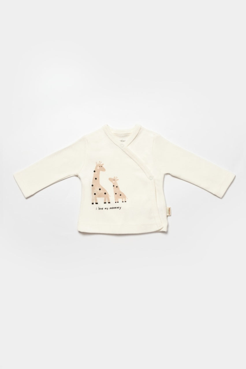 Set de 10 piese pentru nou nascut, 100% bumbac organic, Giraffe, BabyCosy