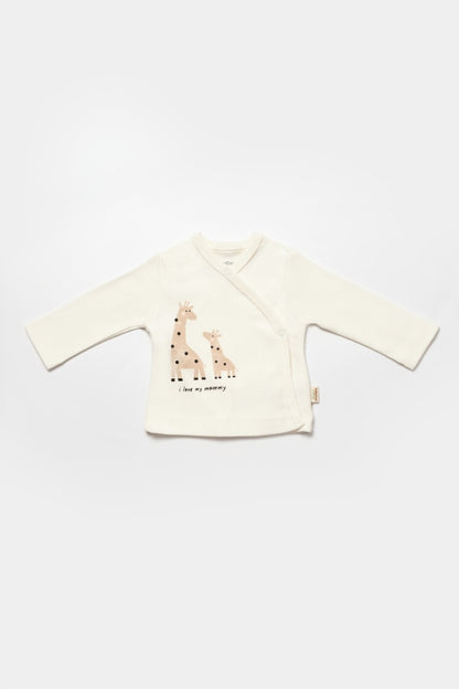 Set de 10 piese pentru nou nascut, 100% bumbac organic, Giraffe, BabyCosy