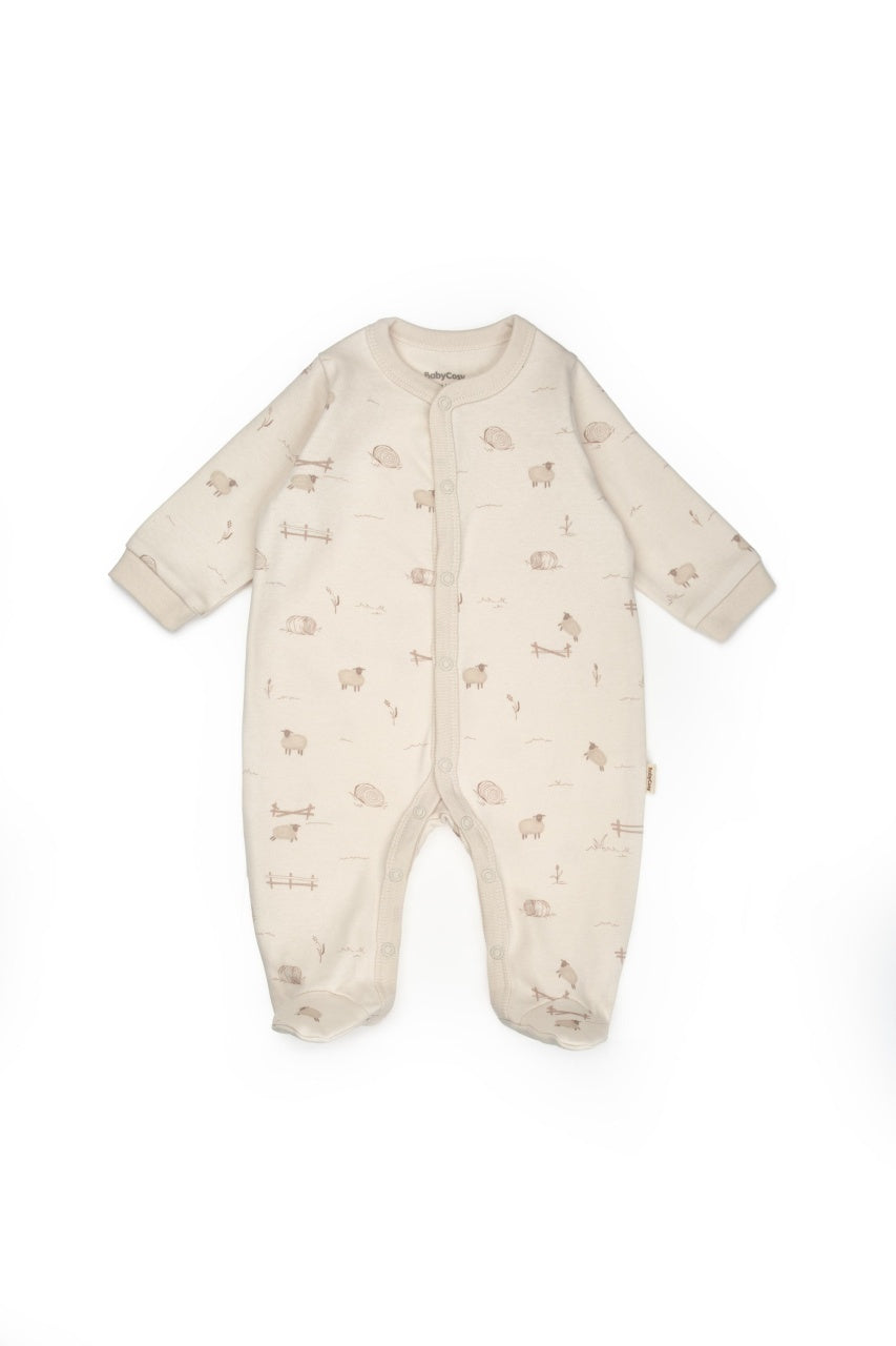 Set de 10 piese pentru nou nascut, 100% bumbac organic, Lamb, BabyCosy