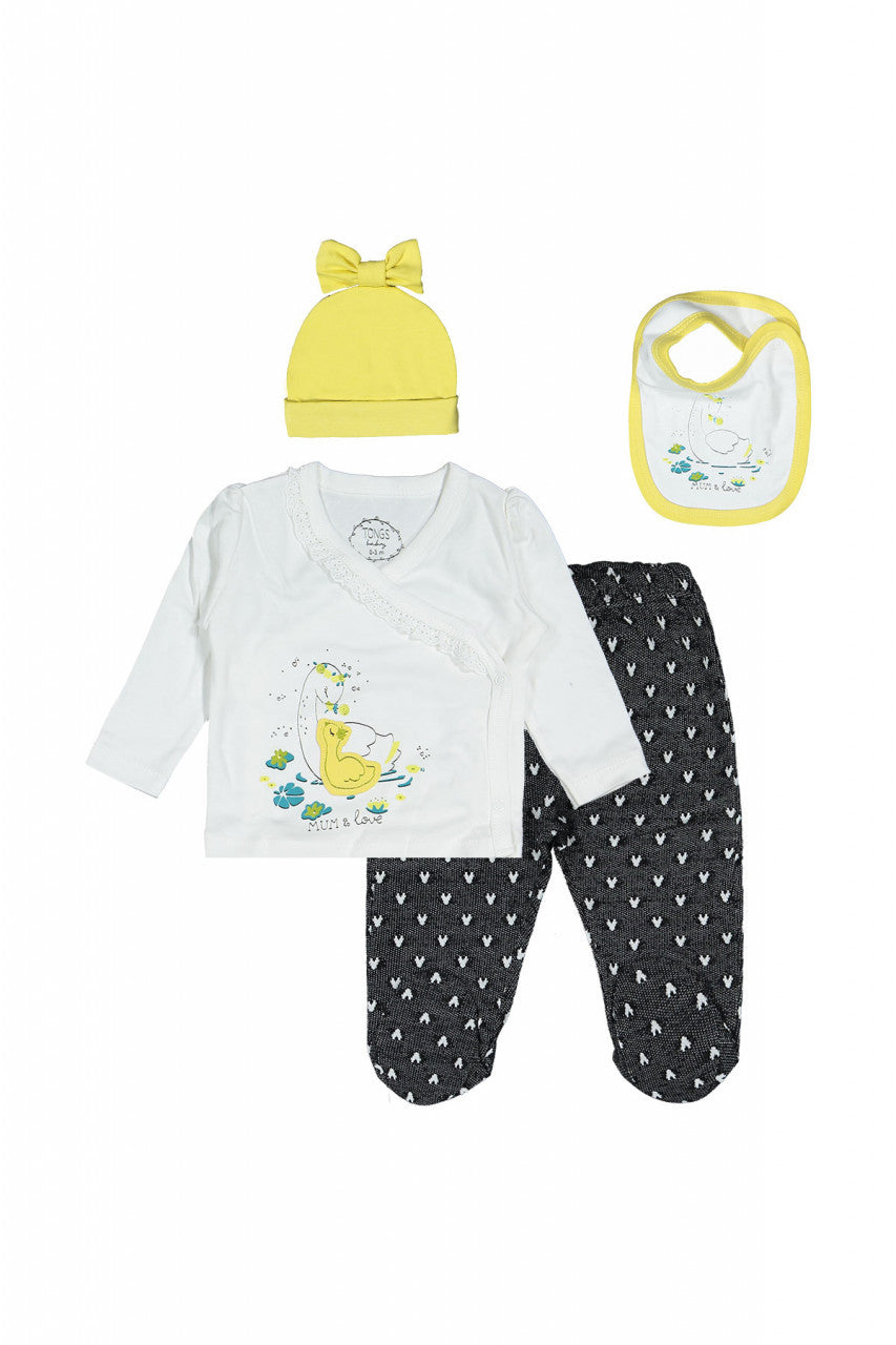 Set de 10 piese pentru nou nascut Lebada, Tongs baby