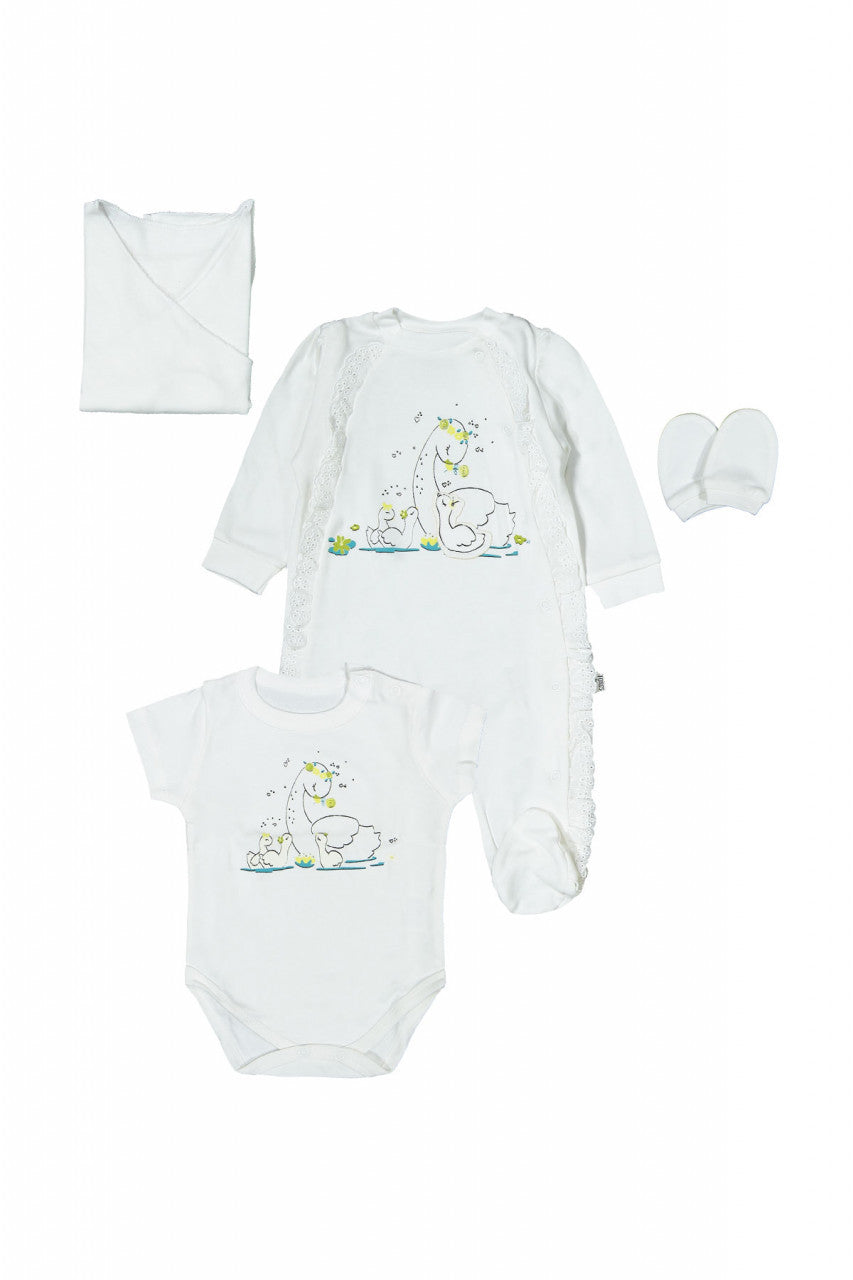 Set de 10 piese pentru nou nascut Lebada, Tongs baby
