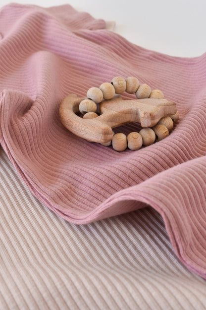 Set de 2 body-uri cu maneca scurta din bumbac organic si modal - Roz/Blush BabyCosy